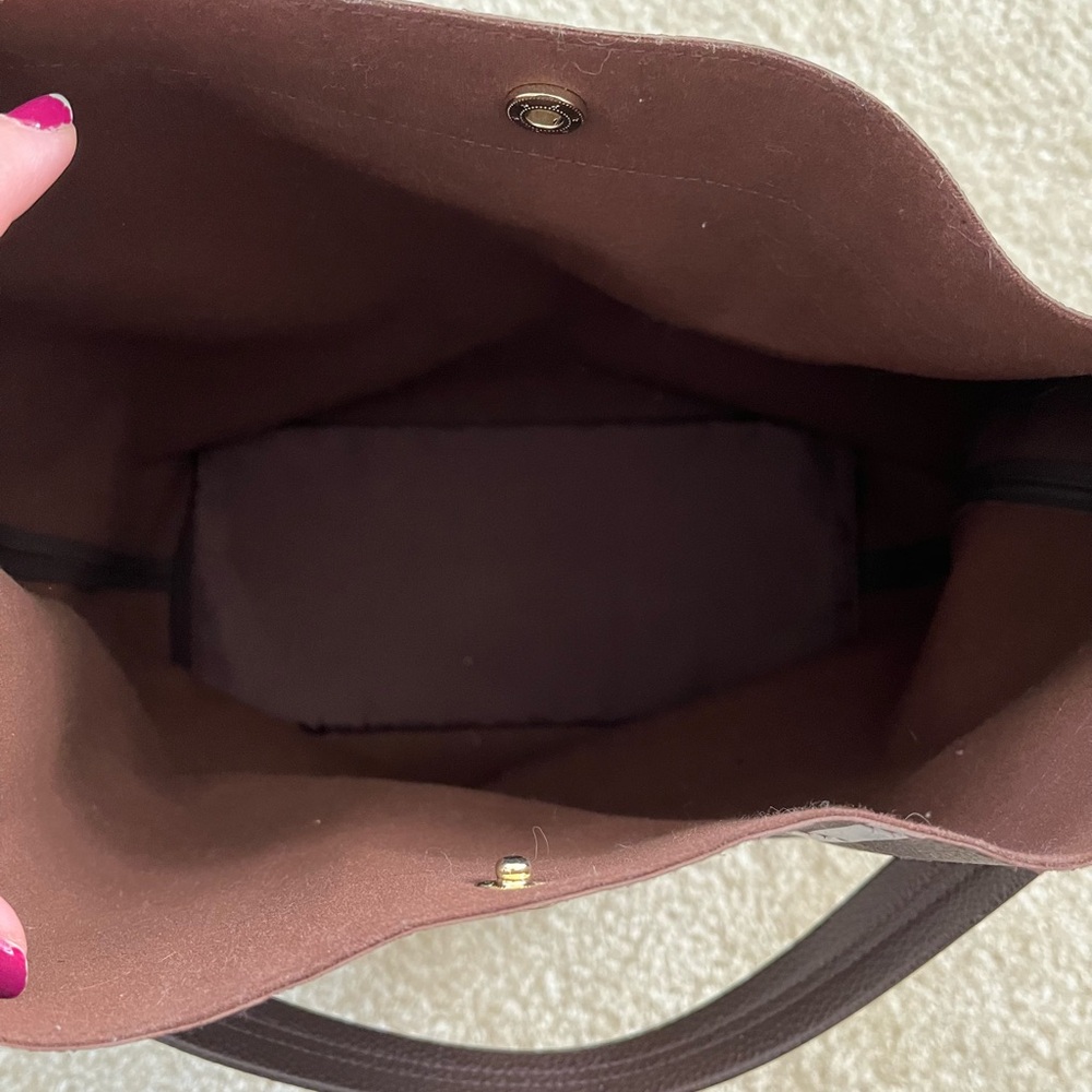 Henri Bendel Pebbled Leather Shoulder Bag Brown - Picture 6 of 8